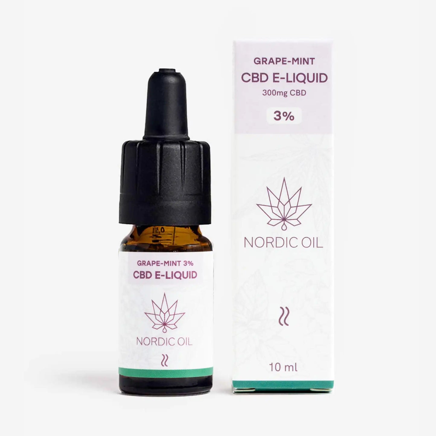 CBD Liquid 3% Grape Mint neben Verpackung