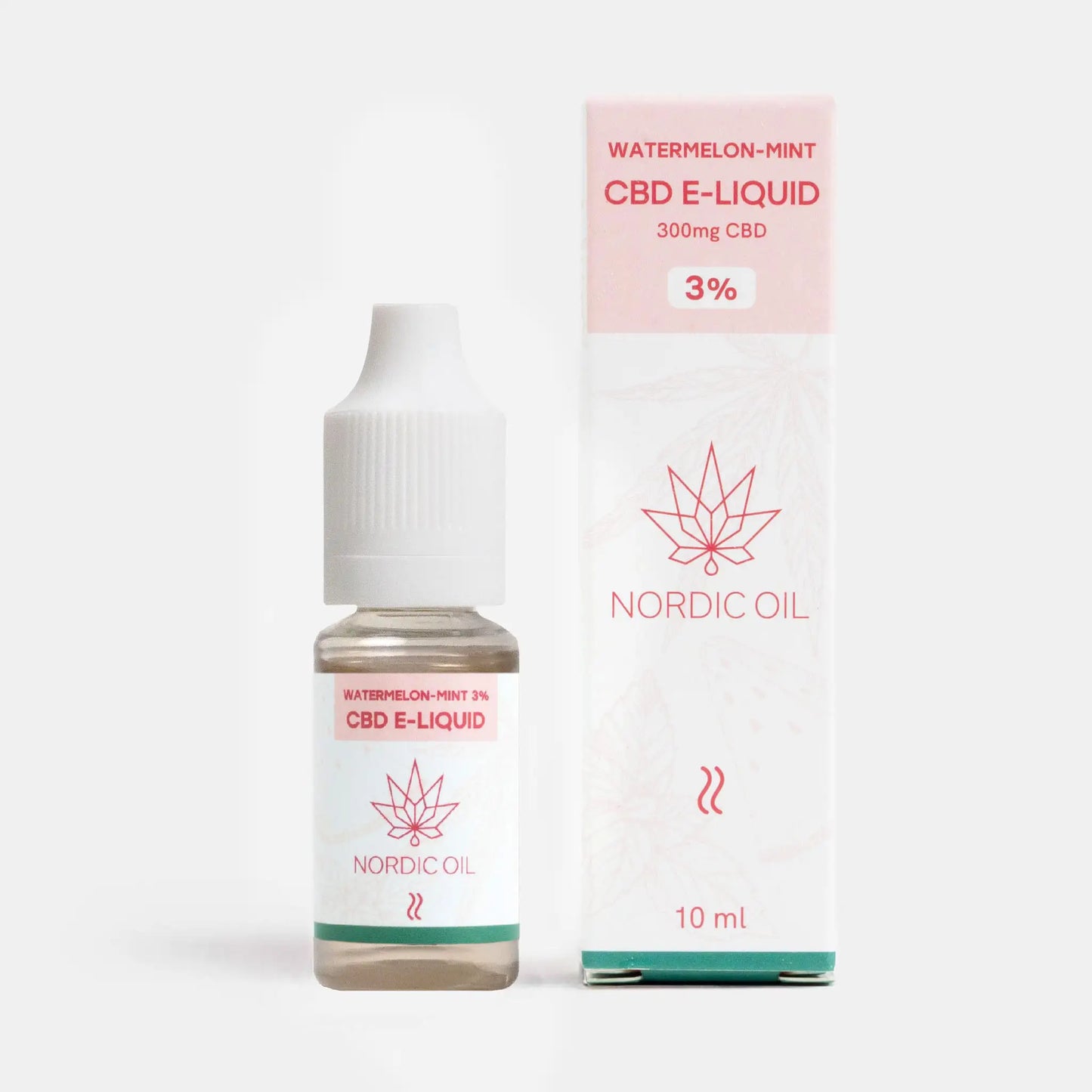 Nordic Oil's CBD e-liquid watermelon mint mit Verpackung