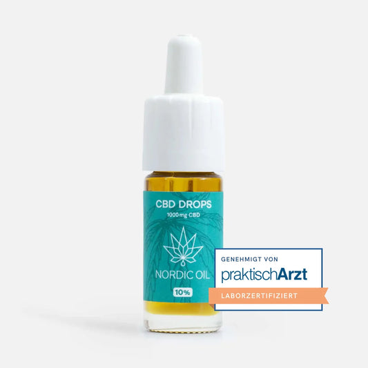 CBD-Drops von Nordic Oil, 1000 mg CBD in Tropfflasche