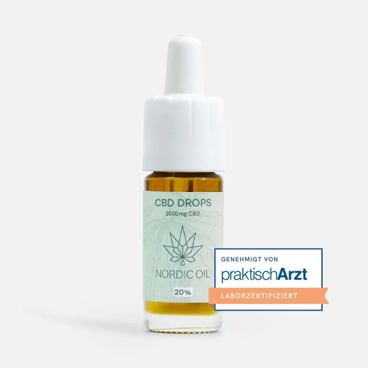 CBD-Drops von Nordic Oil, 2000 mg CBD, Tropfflasche mit Laborzertifikat