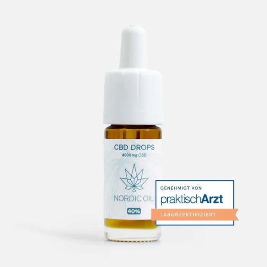 CBD-Drops-Flasche von Nordic Oil mit Tropfer, 4000 mg CBD, Laborzertifiziertes Siegel