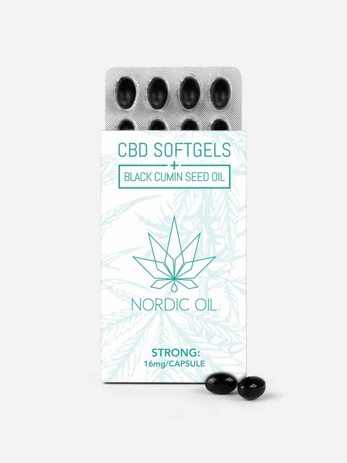 Nordic Oil-Strong CBD Softgels mit Black Cumin Seed Oil