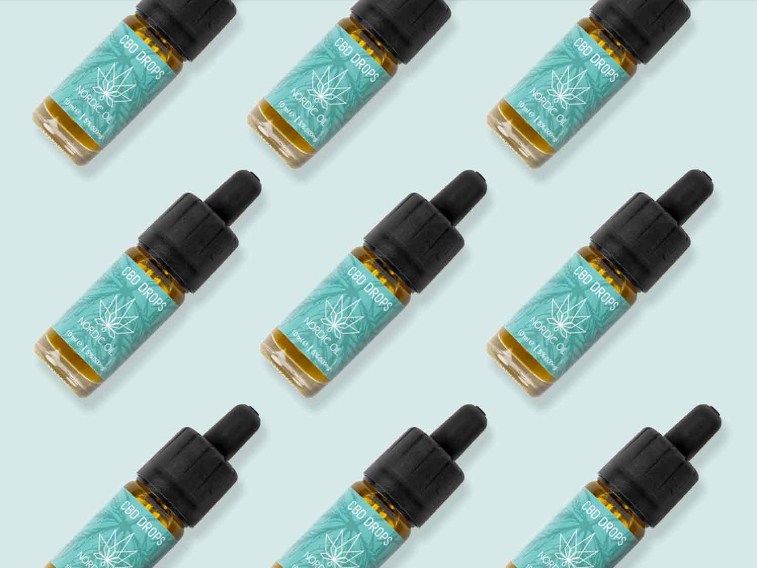 Nordic Oil-CBD Drops (5% CBD) in einem Muster