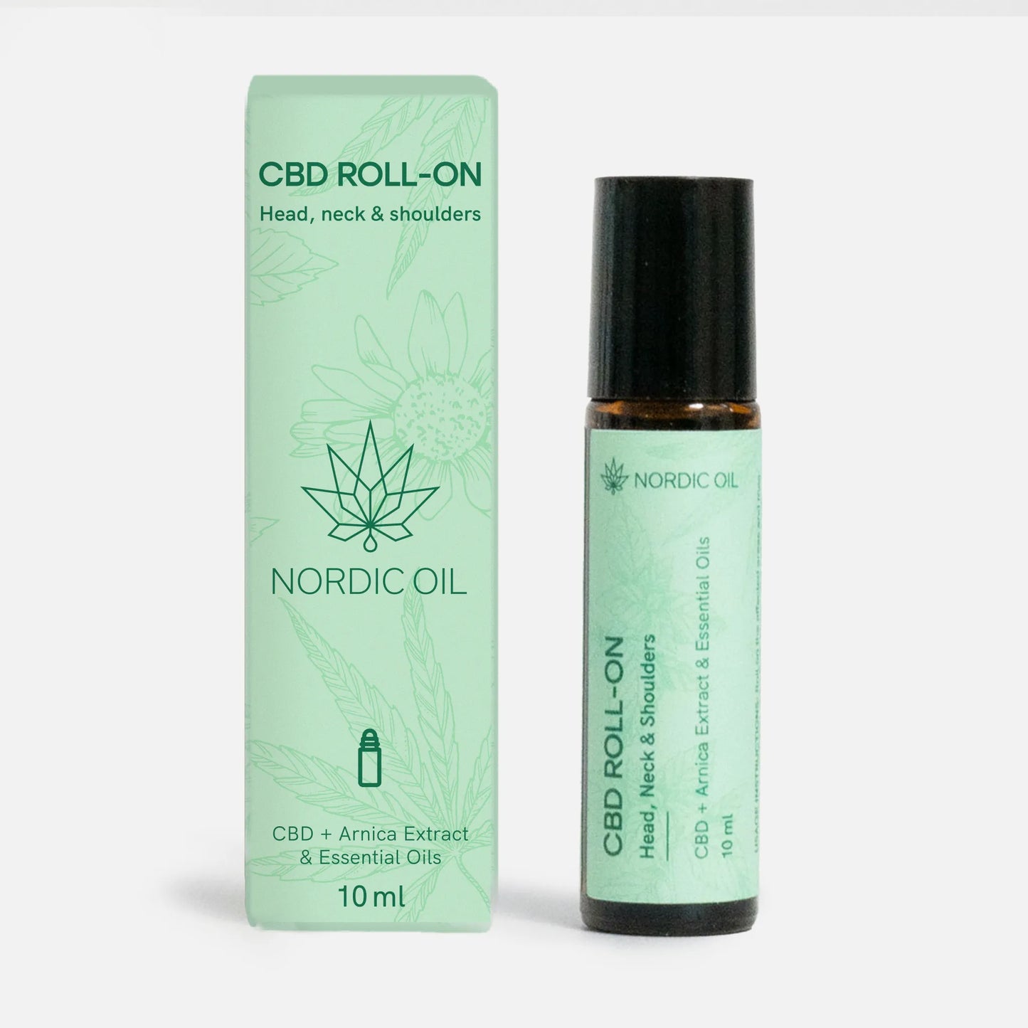 Nordic Oil CBD Roll-On Flasche mit Packung