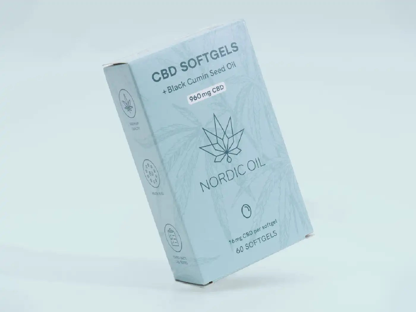 Nordic Oil Schwarzkümmel + 960mg CBD Softgels Packung