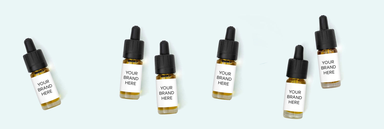 Sechs Flaschen mit Inhalt neben einander