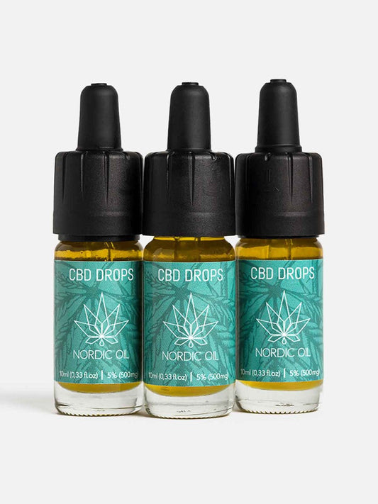 Drei CBD-Öl-Tropfer von Nordic Oil