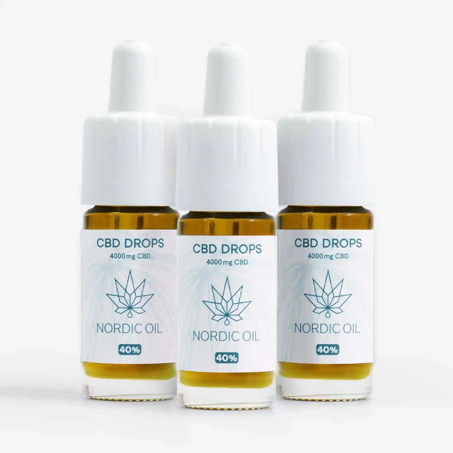 Drei Flaschen CBD Öl 40% von Nordic Oil im Angebot