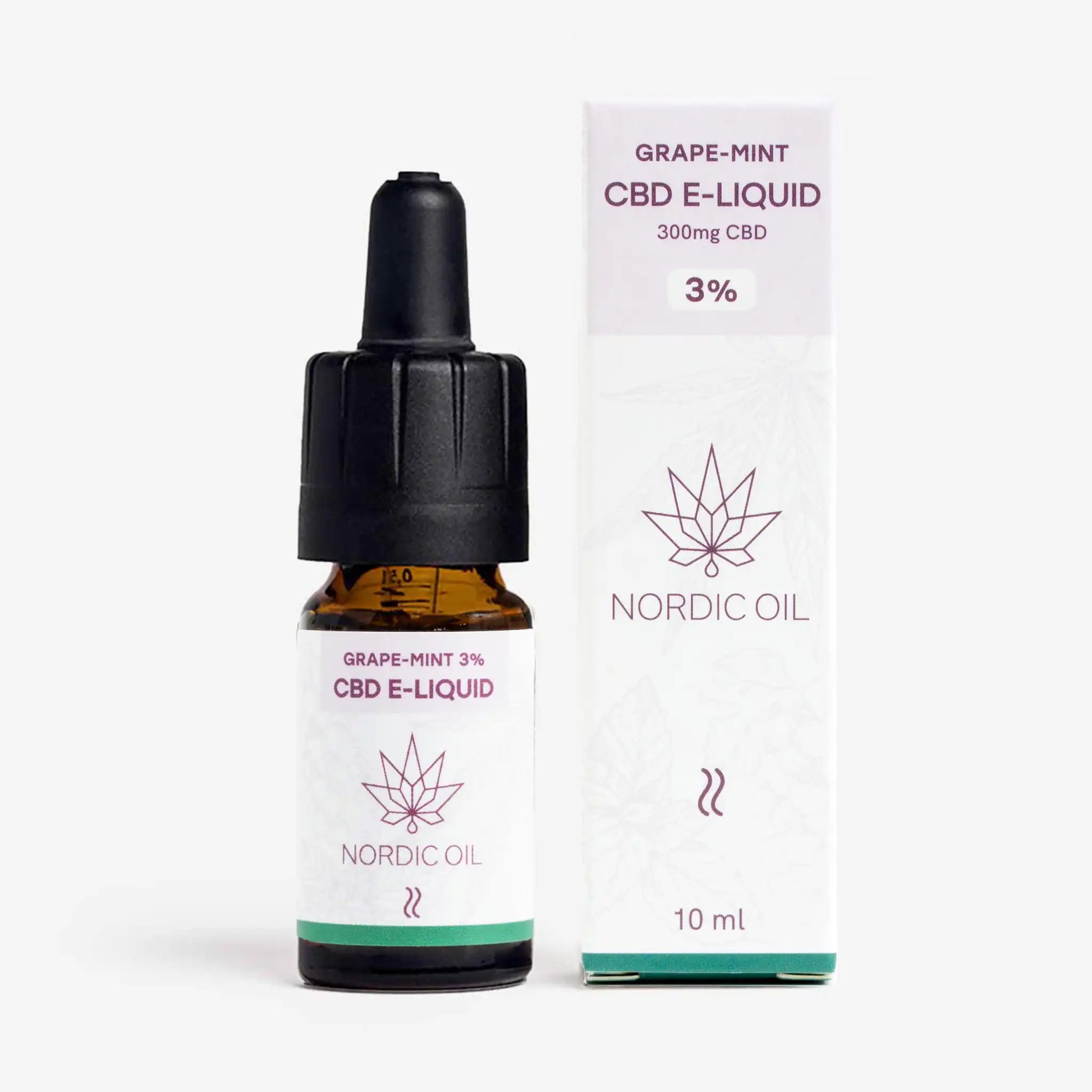 CBD Liquid 3% Grape Mint neben Verpackung