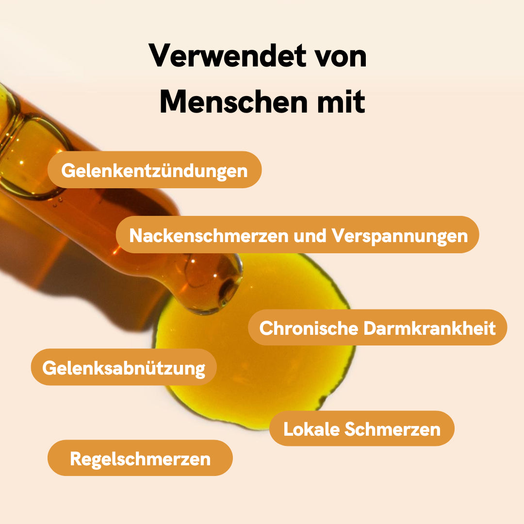 Detailaufnahme einer Pipette, gefüllt mit goldenem CBD-Öl mit Curcumin, das für seine Anwendung zur Förderung von Gelenkkomfort, zur Reduzierung von Entzündungen und zur Unterstützung eines ausgewogenen Lebensstils mit natürlichen Inhaltsstoffen steht.