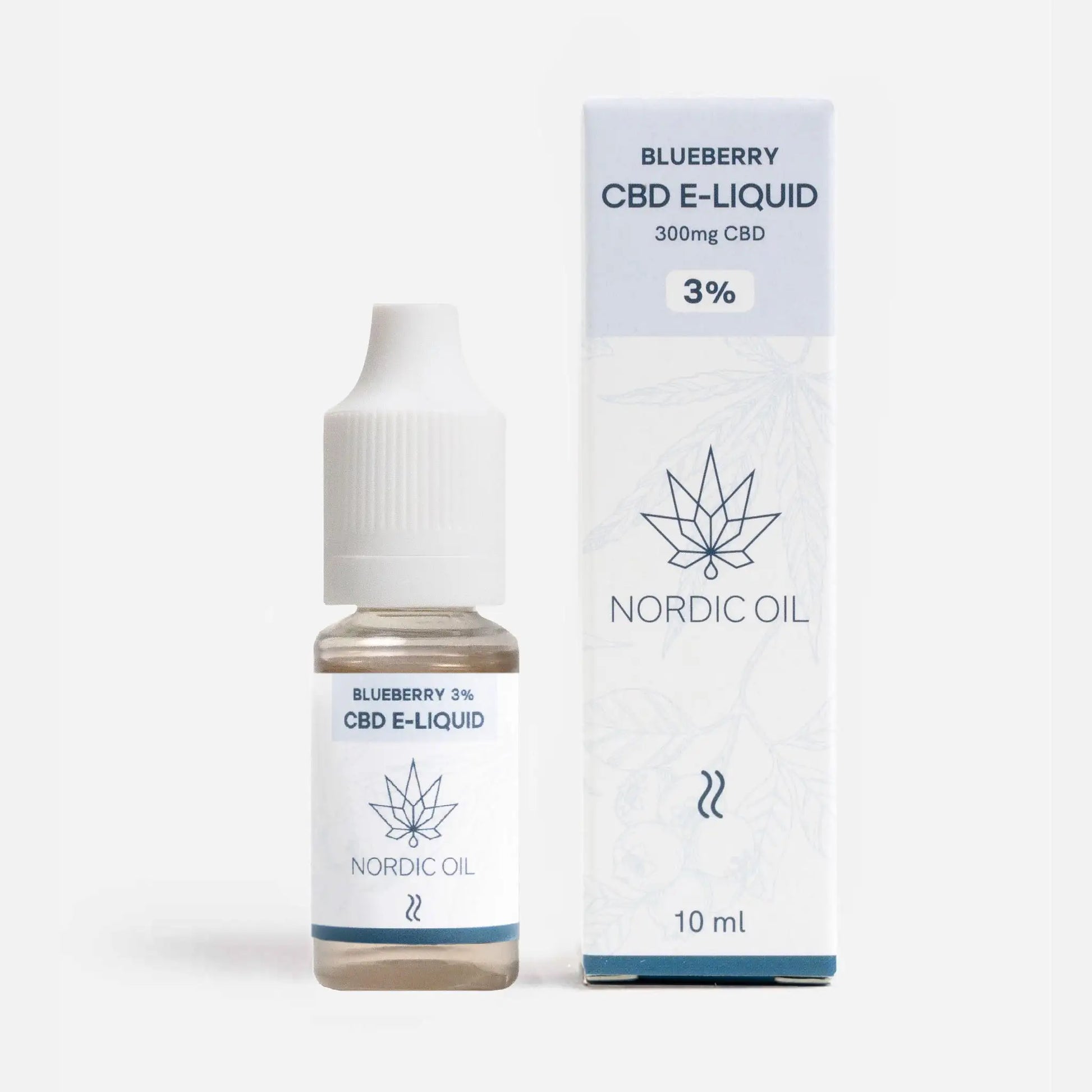 Nordic Oil's CBD E-Liquid Heidelbeere mit Verpackung