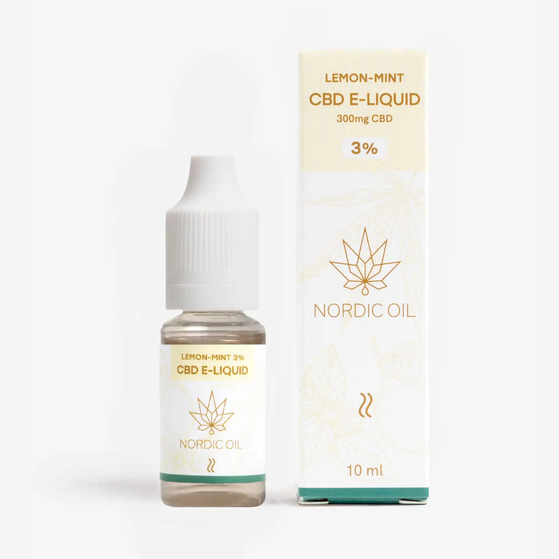 CBD E-Liquid Zitrone-Minze von Nordic Oil mit Verpackung
