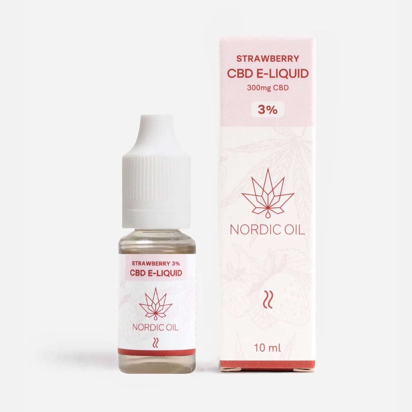 CBD E-Liquid Erdbeere von Nordic Oil mit Verpackung