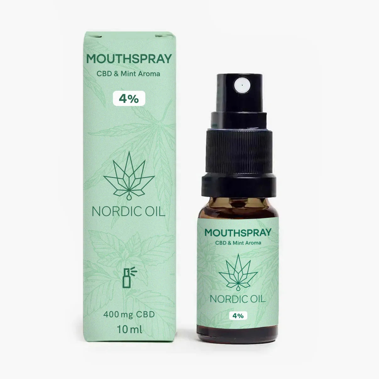 CBD Mundspray  10ml 400mg neben der Verpackung