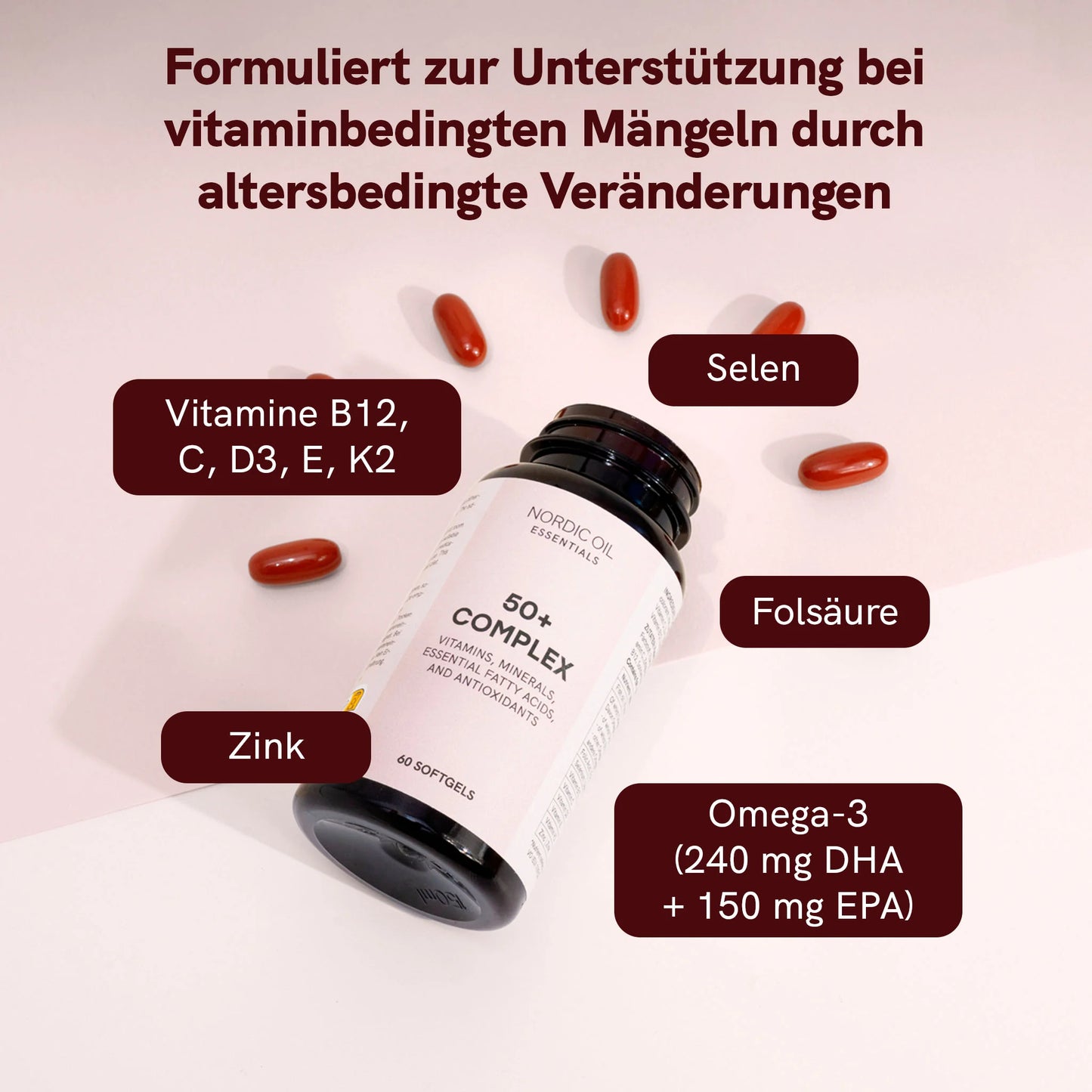 Multi-Komplex 50+ | All-in-One tägliche Kapsel für Erwachsene über 50