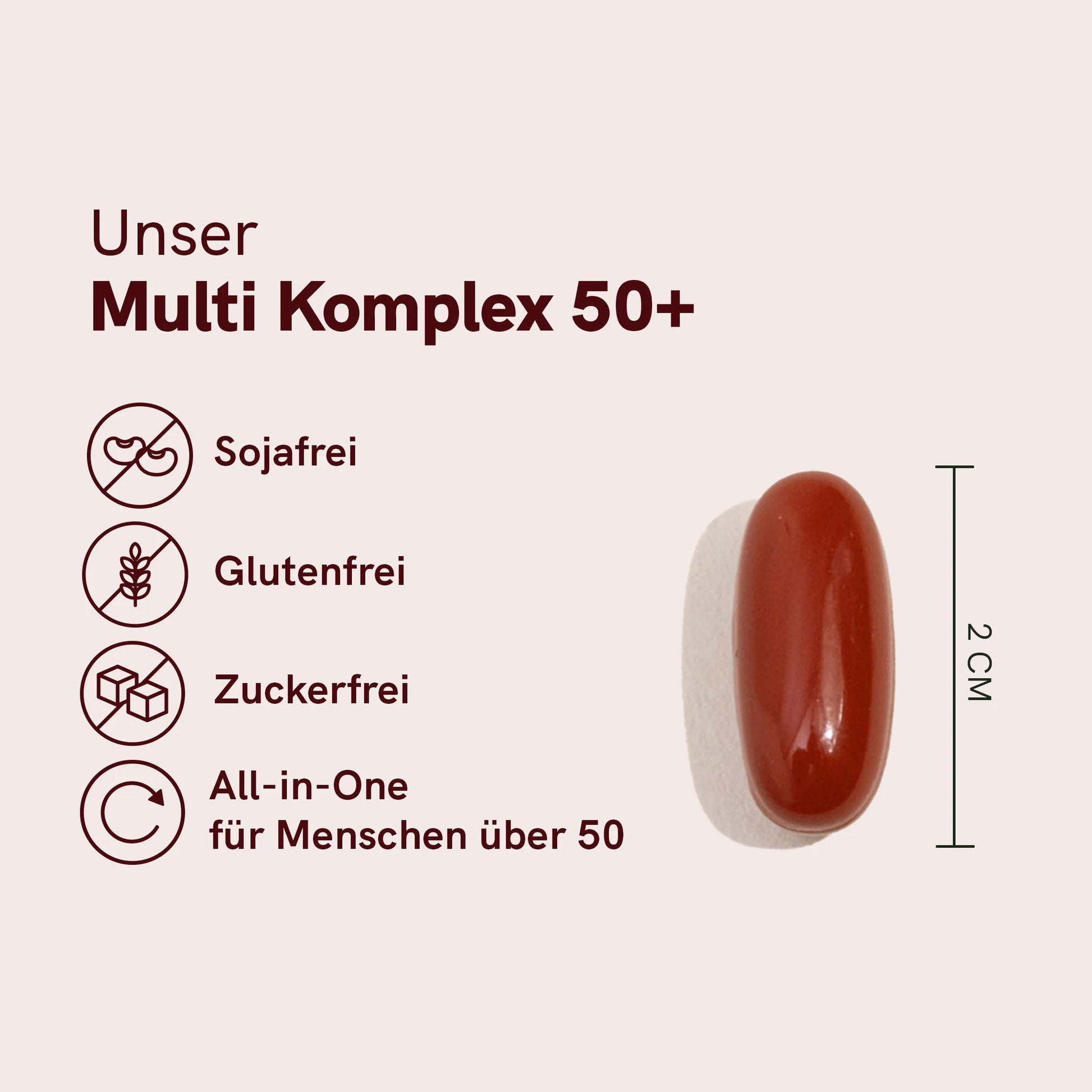 Multi-Komplex 50+ | All-in-One tägliche Kapsel für Erwachsene über 50