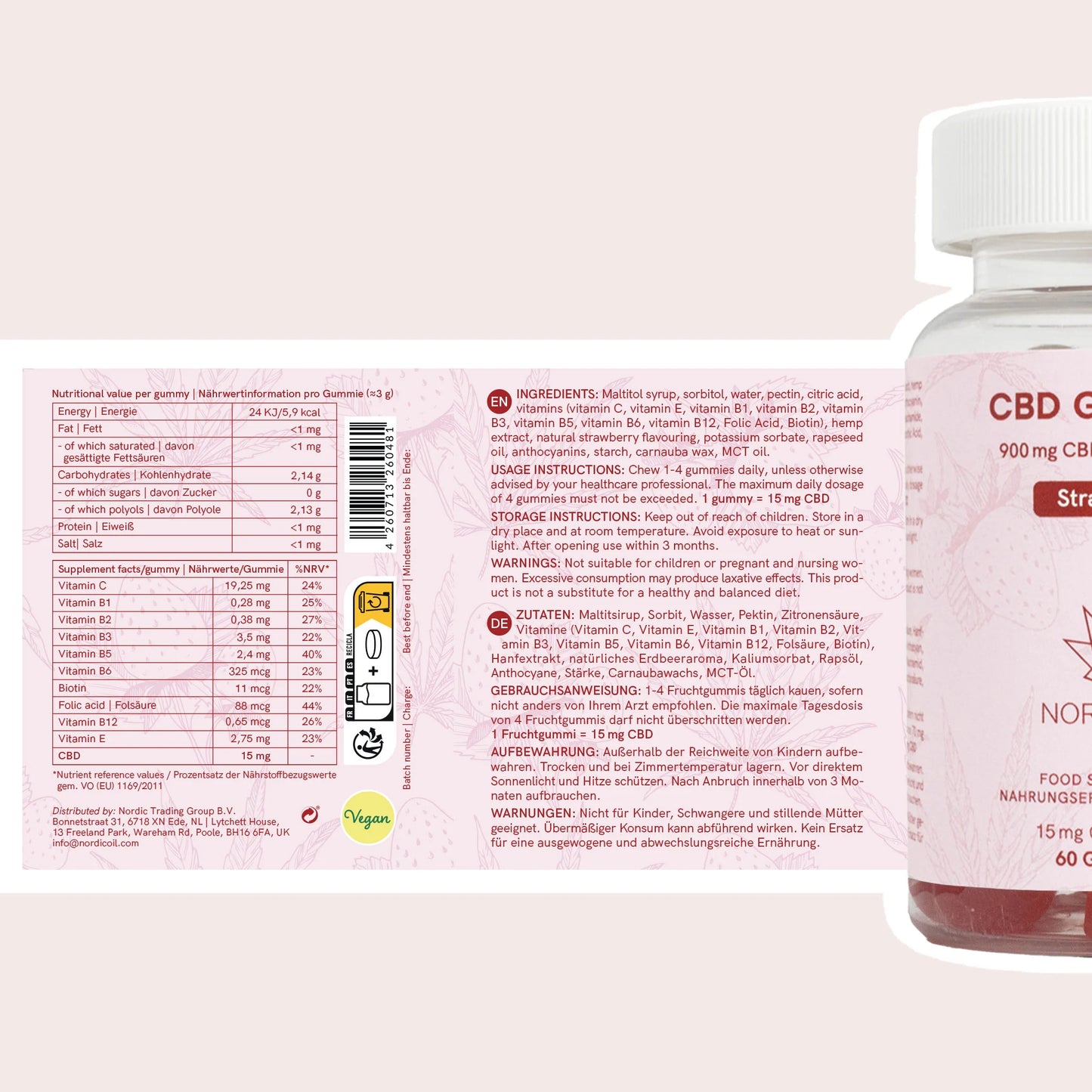 CBD Fruchtgummis (900mg) Erdbeere