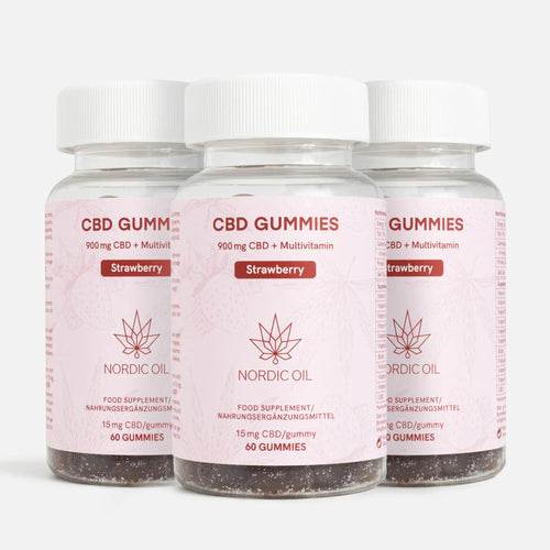 3FÜR2: CBD Fruchtgummis (900mg) Erdbeere