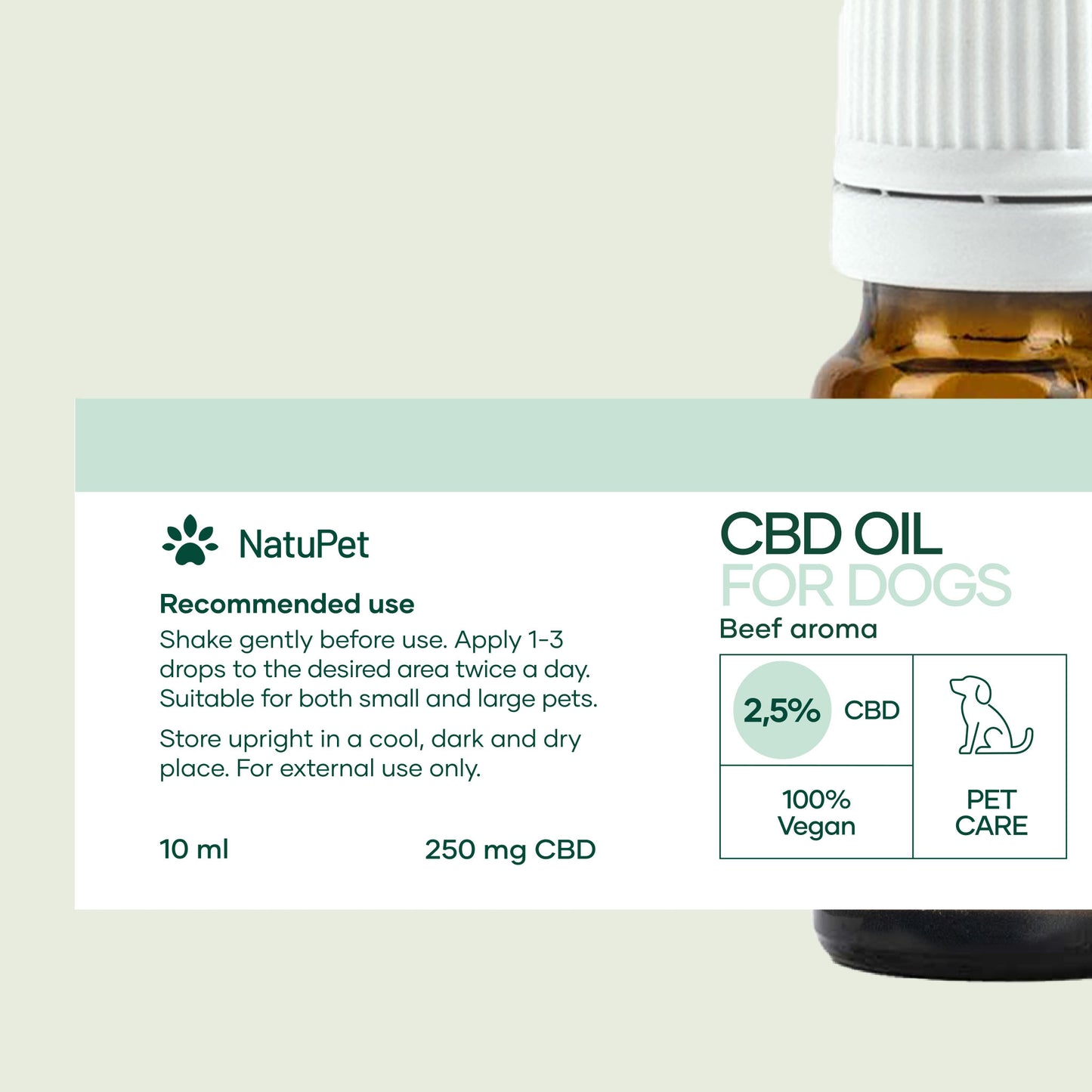 CBD Öl für Hunde - Rind (2,5%)