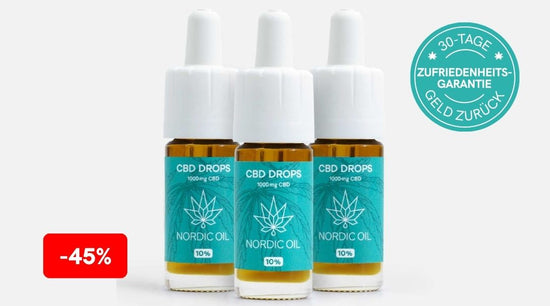 Angebot: 45% weniger für den 3 für 2 Deal auf CBD Öl (10%) von Nordic Oil