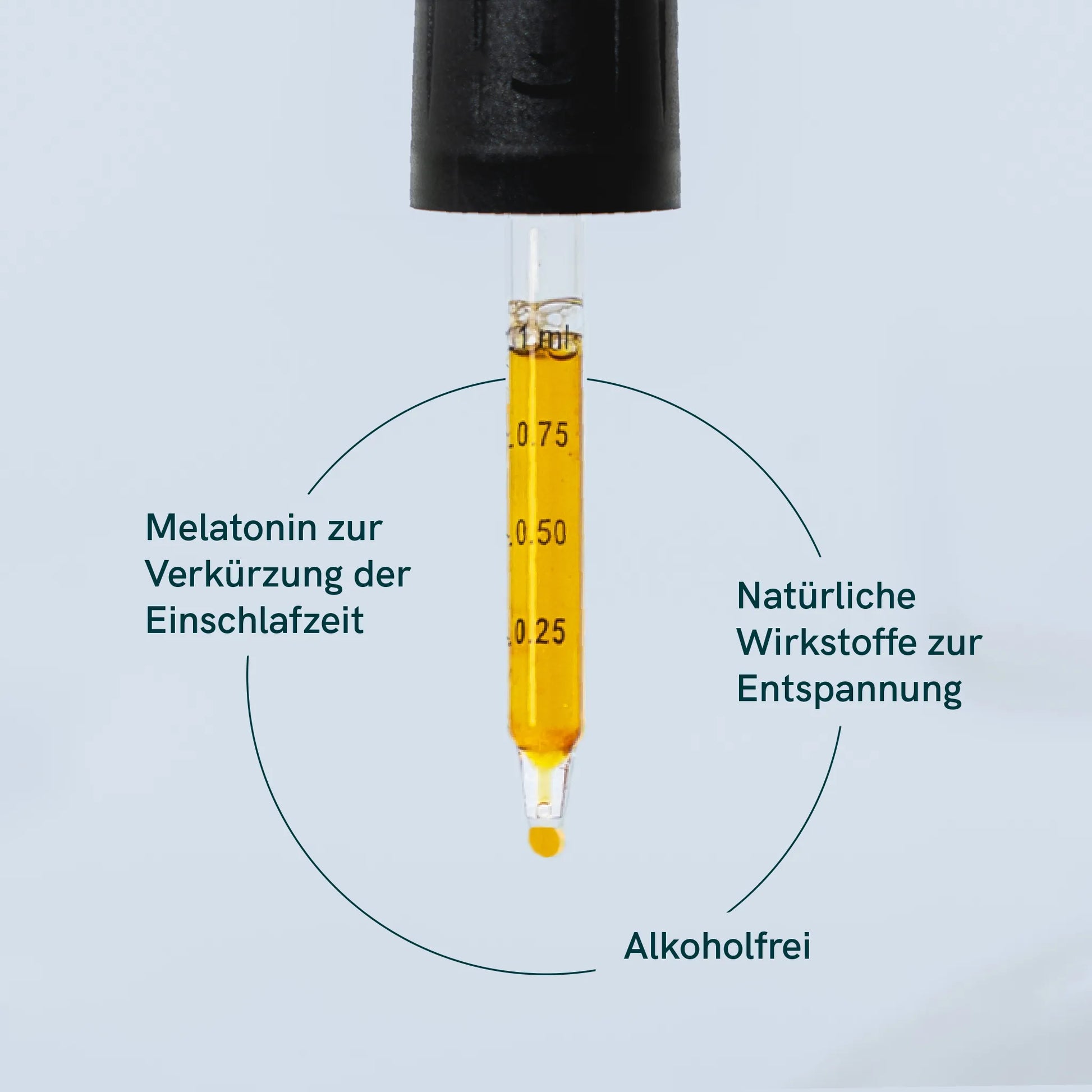 Die CBD-Schlaftropfen von Nordic Oil mit verschiedenen aufgelisteten Eigenschaften