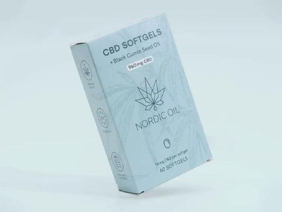 Nordic Oil Schwarzkümmel + 960mg CBD Softgels Packung 