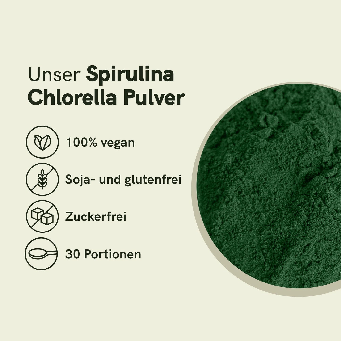 Spirulina Chlorella Pulver