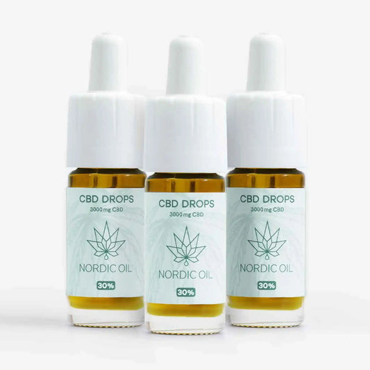 Drei Flaschen CBD Öl 30% von Nordic Oil im Angebot